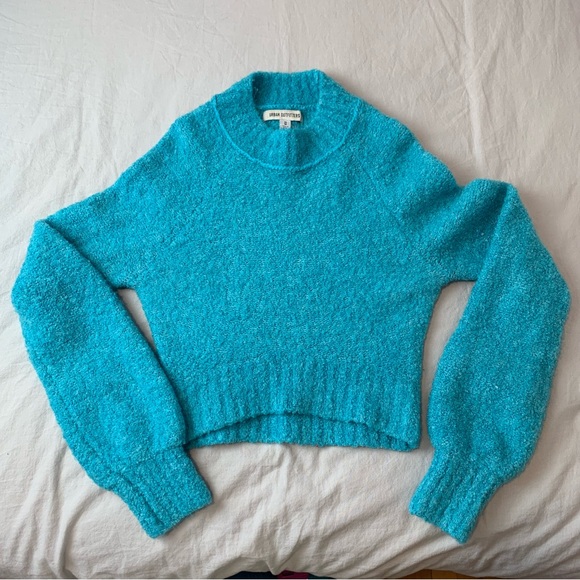 Urban Outfitters knit sweater long sleeve bright blue size M - Picture 3 of 6